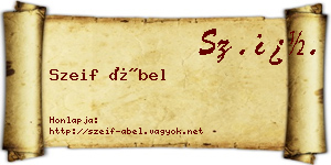 Szeif Ábel névjegykártya