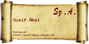 Szeif Ábel névjegykártya